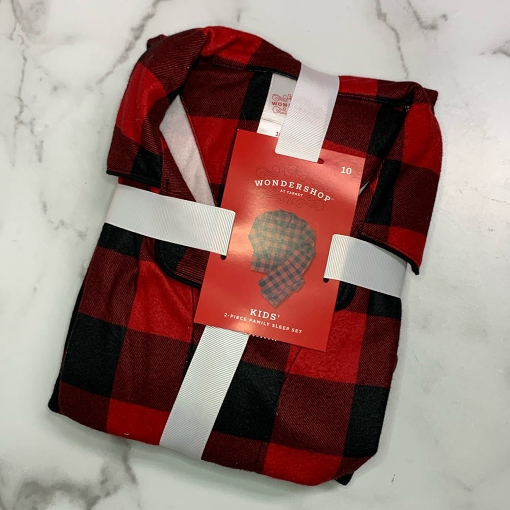 NWT Kids' Buffalo Check Holiday Matching Family Pajama Set - Wondershop™ Red 10 - Picture 4 of 10